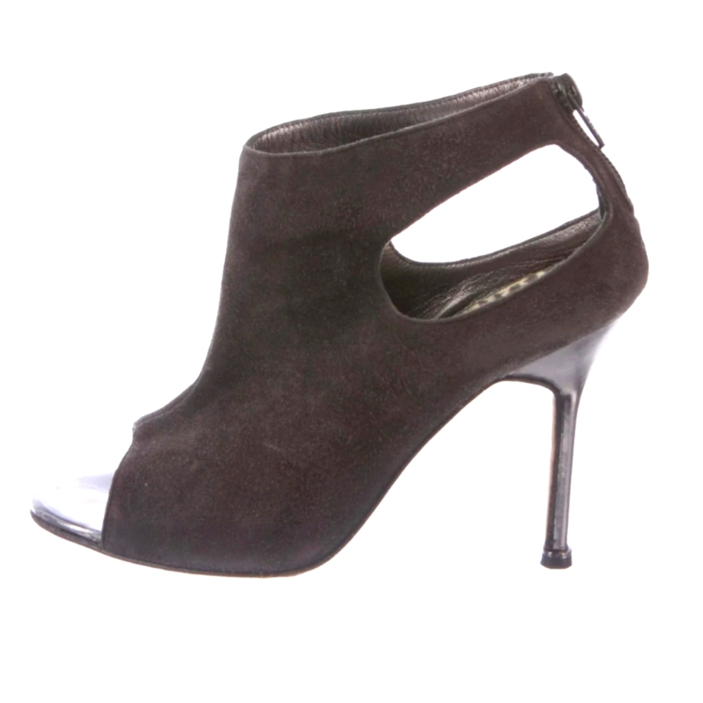 Manolo Blahnik Peep Toe Stiletto Boots